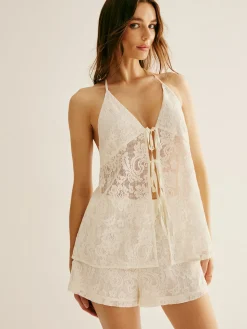 Halter Floral Sheer Pants Set