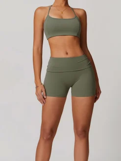 Halter Skinny Quick-Drying Shorts Set