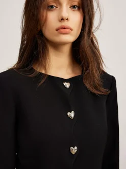 Heart-Button Regular Fit Blazer
