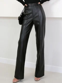 High Waist Faux Leather Pants