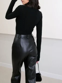 High Waist Faux Leather Pants