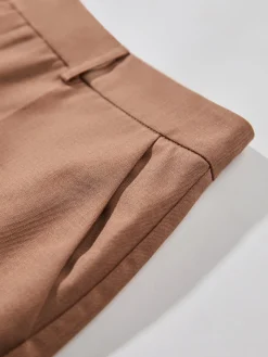High Waisted Cropped Skinny Straight Leg Trousers
