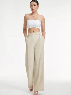 High Waisted Relaxed Fit Wide Leg Dress Pants