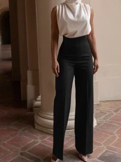 High Waistline Straight Leg Pants