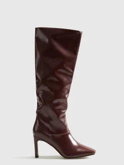 High-Heel Square Toe Knee-High Boots