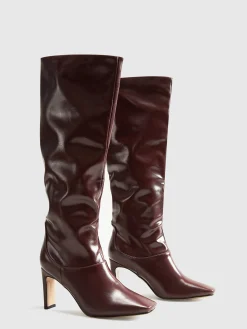 High-Heel Square Toe Knee-High Boots