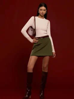 High-Waist A-Line Skirt Without Belt