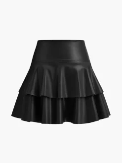 High-Waist Corset Ruffle Skirt
