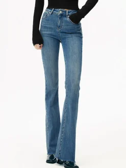 High-Waist Denim Bootcut Jeans