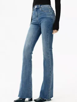 High-Waist Denim Bootcut Jeans