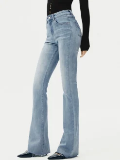 High-Waist Denim Bootcut Jeans
