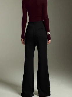 High-Waist Jersey Bootcut Pants