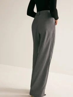 High-Waist Pleated Thin Pants