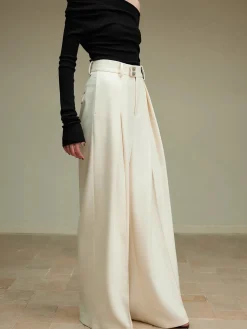 High-Waist Pleated Wide-Leg Pants
