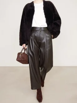 High-Waist PU Leather Pants