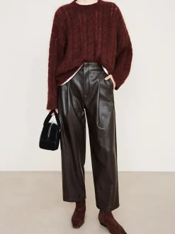 High-Waist PU Leather Pants