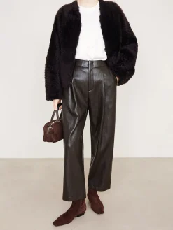 High-Waist PU Leather Pants
