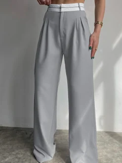 Highway Reverse Waistband Wide Leg Dress Pants