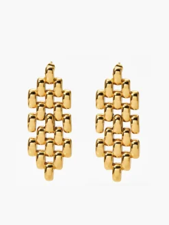 Hollow Beaded Chain Pendant Earrings