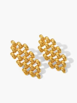 Hollow Beaded Chain Pendant Earrings