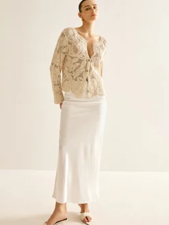 Hollow Button Plisse Cardigan