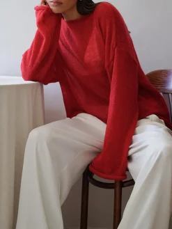 Hollow Draped Snug Knit Top