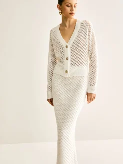 Hollow Lined Maxi Skirt Set