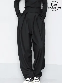 Hook-and-Loop Fastener Wide Leg Velcro Pants