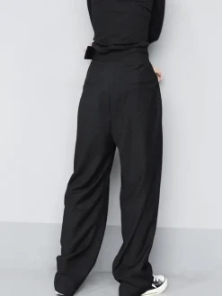 Hook-and-Loop Fastener Wide Leg Velcro Pants