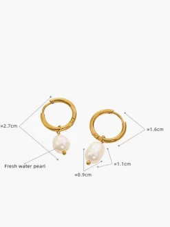 Hoop-Ring Pearl Drop Earrings