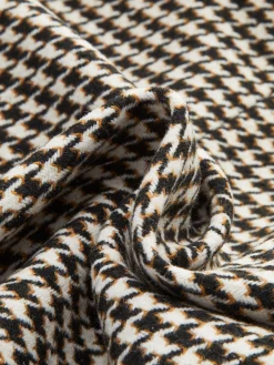 Houndstooth Split Blazer With Belt