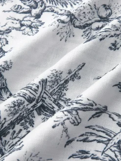 Ink Painting Print Tie Up A-Line Short Dress