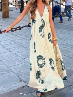 Ink Ripple Leisure Long Dress