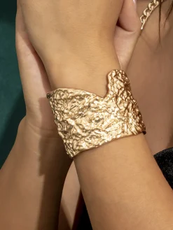 Irregular Gold Cuff Bracelet