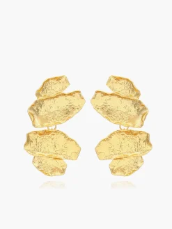 Irregular Golden Leaves Drop Earrings