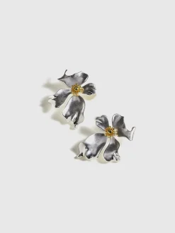 Irregular Metal Petal Stud Earrings