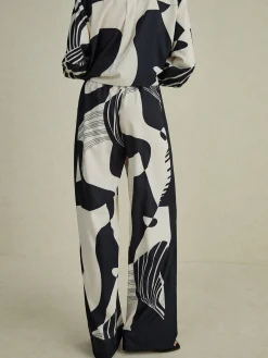Irregular Print Wide Leg Pants Set