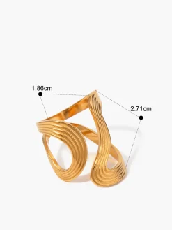 Irregular Ripple Open Ring