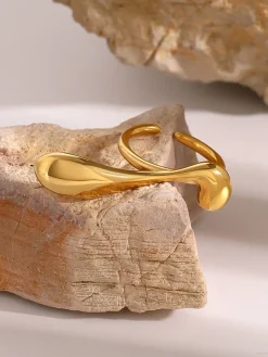 Irregular Water Drop Open Ring