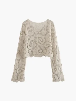 Island Mood Crochet Cover Up Top