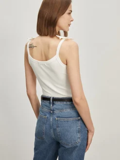 Jacquard Crew Neck Slim Tank Top