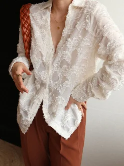 Jacquard Floral Collared Shirt