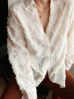 Jacquard Floral Collared Shirt
