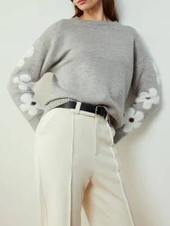 Jacquard Floral Knit Top