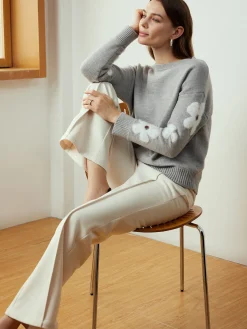 Jacquard Floral Knit Top