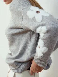Jacquard Floral Knit Top