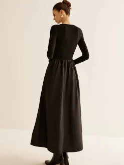 Keyhole Neckline Panel Dress