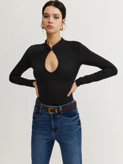 Keyhole Neckline Thin Bodysuit