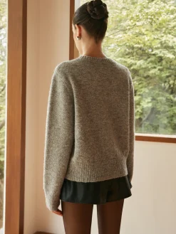 Knit-Floral Metal Button Cardigan