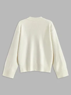 Knit-Floral Pullover Sweater